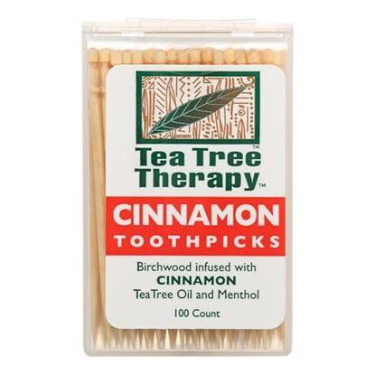 Picture of Tea Tree Therapy Toothpicks Cinnamon - 100 Toothpicks - Case of 12