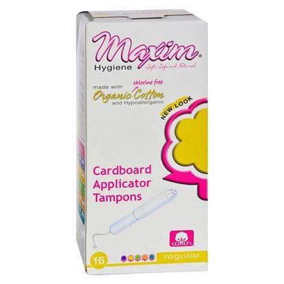 Picture of Maxim Hygiene Organic Cotton Cardboard Applicator Tampons Regular - 16 Tampons