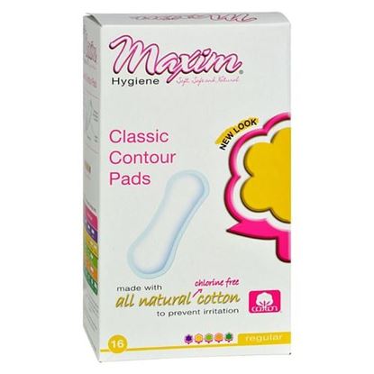 Picture of Maxim Hygiene Natural Cotton Classic Contour Sanitary Pads Regular - 16 Pads