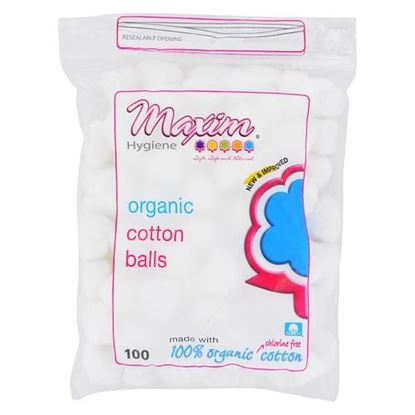 Picture of Maxim Hygiene Organic Cotton Balls - 100 Cotton Balls