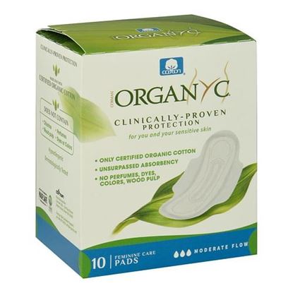 Picture of Organyc - Pads Ctn Mdrt Flw W/wng - 1 Each - 10 CT