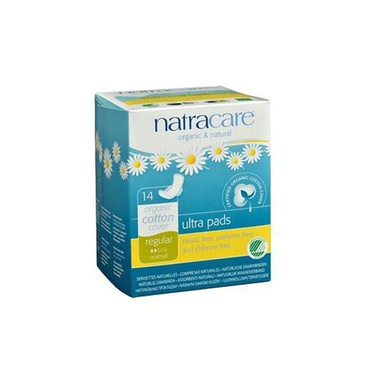 Picture of Natracare Natural Ultra Pads w/wings Regular w/organic cotton Cover -  14 Pack