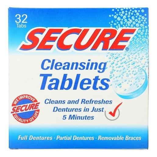 Picture of SECURE Denture Adhesive Denture Cleanser - 32 Tablets