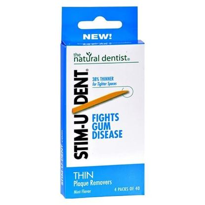 Picture of Natural Dentist Stim-U-Dent Thin Plaque Removers Mint - Case of 6 - 4 Packs