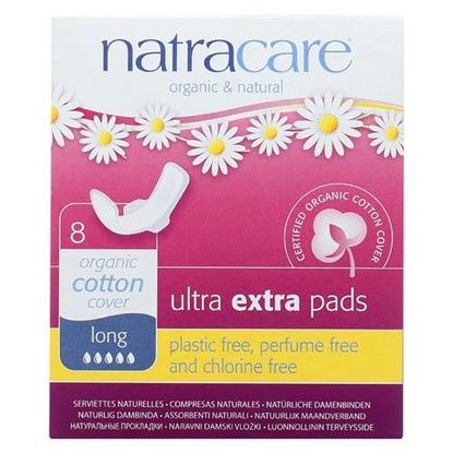 Picture of Natracare  Ultra Extra Pads w/wings - Long - 8 Count