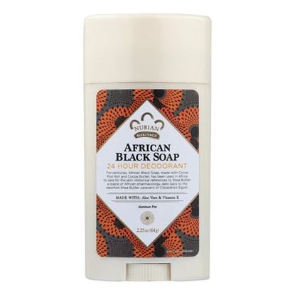 Picture of Nubian Heritage Deodorant - All Natural - 24 Hour - African Black Soap - 2.25 oz - 1 each