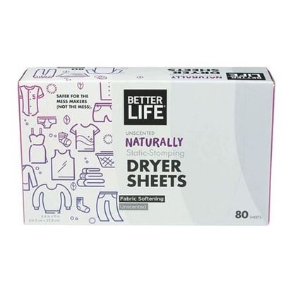 Picture of Better Life Dryer Sheets - Unscented - Case of 6 - 80 count