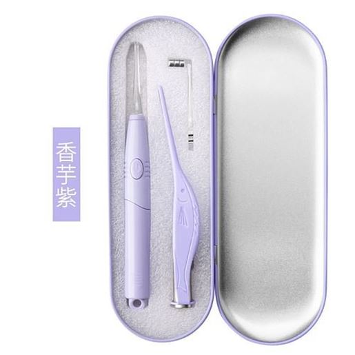 Picture of 2Pcs/Set Kids Luminous Earwax Tweezers Visible Earpick Ear Cleaning Earwax Remover Purple