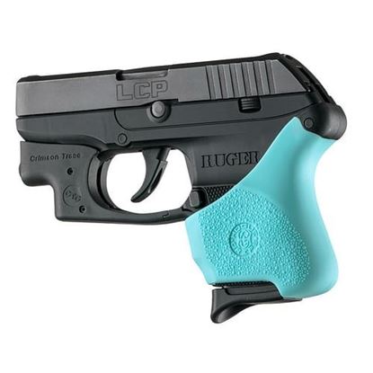 Picture of Hogue HAll Hybrid Ruger LCP Crimson Trace Button Grip Sleeve Aqua