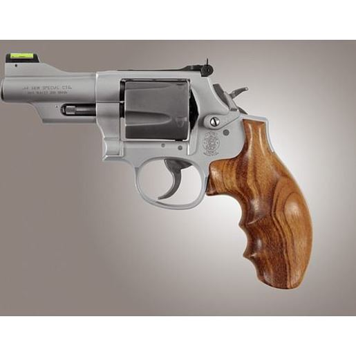 Picture of Hogue S&W K L Frame Round Butt Revolver Grip Finger Groove Goncalo Alves Wood