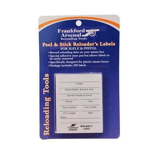 Picture of Frankford Pistol and Rifle Reloader's Labels  100 Pack