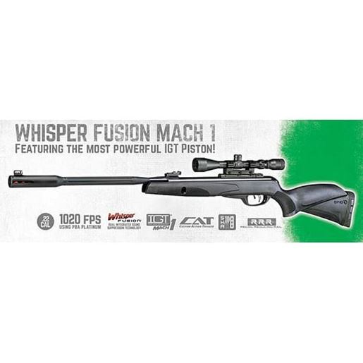 Picture of Gamo Whisper Fusion Mach-1 .177cal IGT Powered Single Shot Pellet Air Rifle with 3-9x40mm Scope