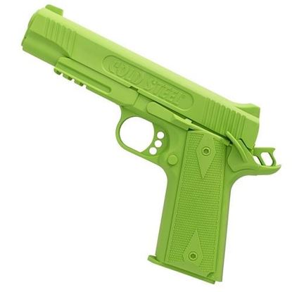 Picture of Cold Steel 1911 Rubber Training Pistol Cocked and Locked (Green Colored Polypropylene)