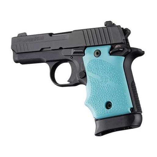 Picture of Hogue SIG Sauer P938 Ambi Safety Rubber GripFinger Grooves Aqua