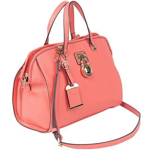 Foto de Bulldog Satchel Style Purse w/Holster Coral 16Inch x 9.5Inch x 5.5Inch