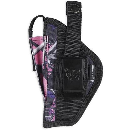 Picture of Bulldog Muddy Girl Camo Belt and clip ambi holster w/clam shell packaging