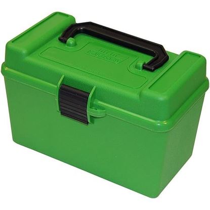 Picture of MTM Deluxe Ammo Box 50 Round Handle 22-250 243 308 Green