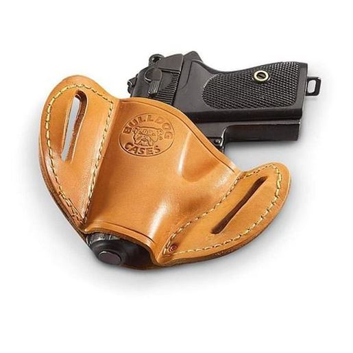 Picture of Bulldog Small right hand tan molded leather belt slide holster