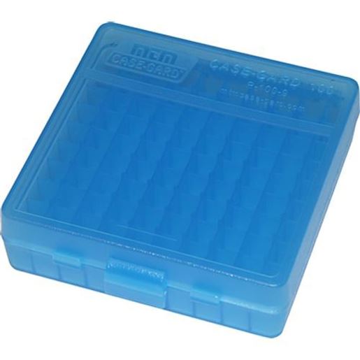 Picture of MTM Ammo Box 100 Round Flip-Top 40 10mm 45 ACP Clear Blue