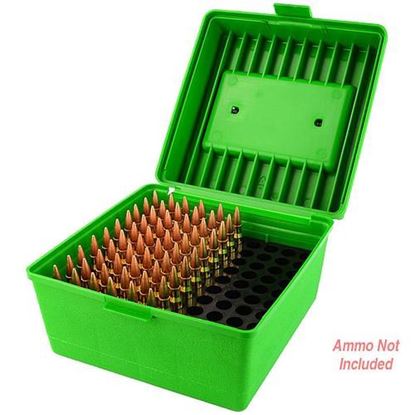 Picture of MTM Deluxe Ammo Box 100 Round Handle 22-250 to 458 Win Green