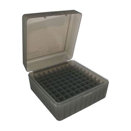 Picture of MTM Ammo Box 100 Round Flip-Top 22-250 243 308 Win 220 Swift Clear Smoke