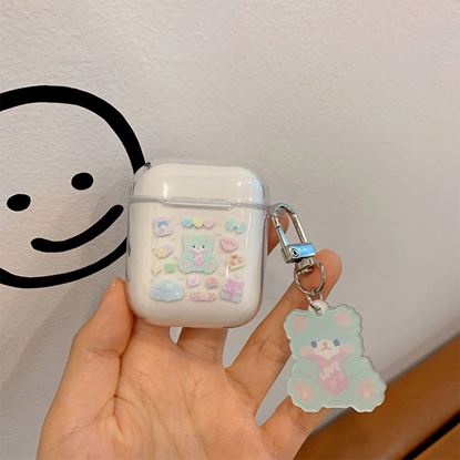 Picture of style: Little bear, Earphone shell: airpods1 2 - Ins Cute Wind Airpods Earphone Protective Cover Generation Universal Applicable Apple Bluetooth Headset 3 Generation Pro