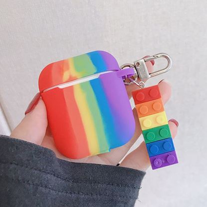 Picture of Rainbow Applicable Airpods2 Protective Case Pendant Pro3 Wireless Bluetooth Headset Soft Shell Personality