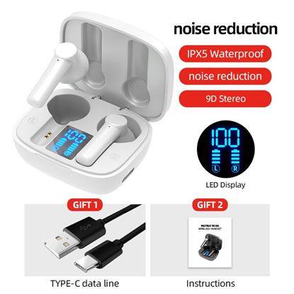 Picture of LB-8 Bluetooth Headset TWS Binaural 5.0 Wireless Sports Headset Digital Display In-Ear 5-Level Stereo