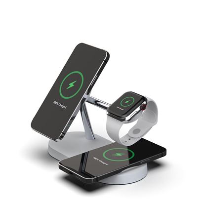 Picture of Three-in-one Smart Fast Charging 15W Fast Magnetic Wireless Charger