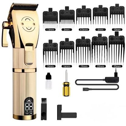 Picture of Color: Gold 2, power: 220V US - Hair-Cutting-Machine Barbershop-Cutter Cordless Gold