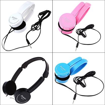 Picture of Retractable Foldable Over-ear Headphone with Mic Stereo Bass for Kids