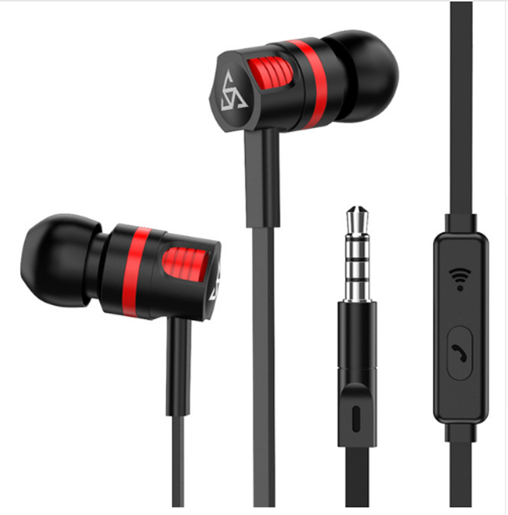 Picture of PTM T2 Headphones In-ear universal line control with wheat earphones Noodle line mobile phone headset