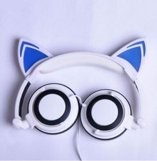 Picture of Style: 1 - Cat ear head-mounted luminous foldable mobile phone music headset