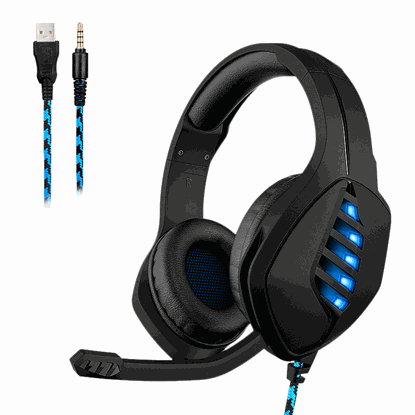 Picture of Color: Blue black - Computer gaming headset headset