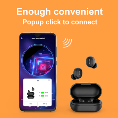 Picture of QCY T4 true wireless mini invisible earbud in-ear headphones