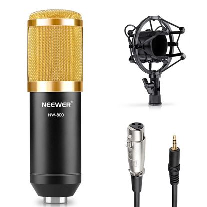 Picture of Color: Black - NW-800 CONDENSER MICROPHONE+SHOCK MOUNT+POWER CAB