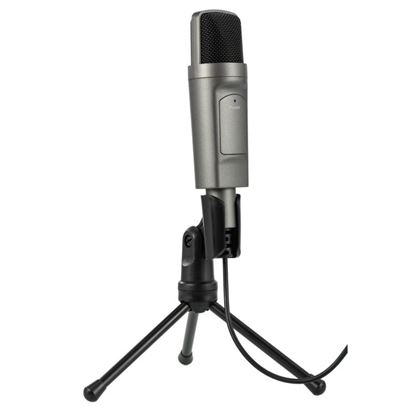 Изображение Color: Silver 3.5mm - USB Condenser Microphone Computer Desktop Live Recording Wired Microphone