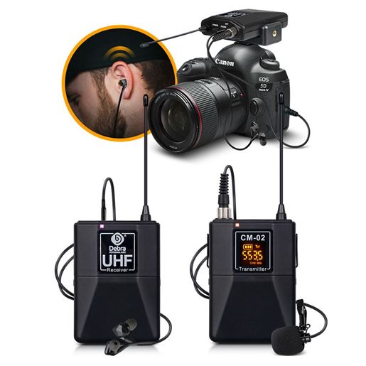 Foto de Wireless Microphone With Monitor Lavalier Camera Radio Microphone SLR Interview Recording