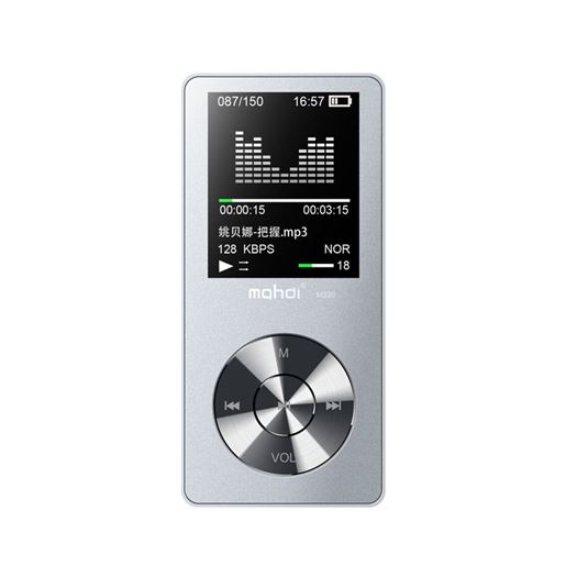 Picture of body color: Silver gray, Memory capacity: 8GB - Mp3 lossless music player multi-language card Walkman recorder