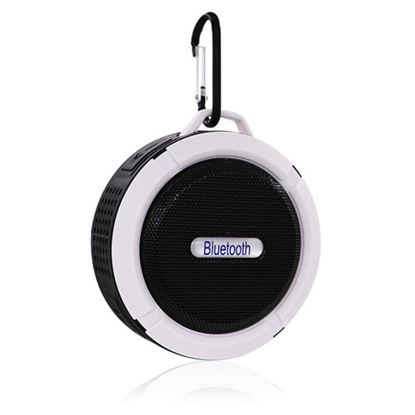 Picture of Color: White - Stall Source Foreign Trade Wireless Portable Card Bluetooth Audio C6 Gift Bathroom Waterproof Big Suction Cup Bluetooth Speaker