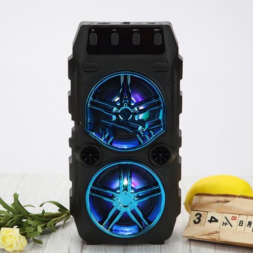 Picture of Color: Silver - Wireless Bluetooth Speaker Dual Speakers Outdoor Portable Loud Speaker