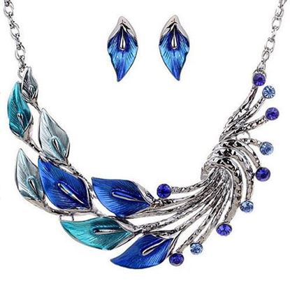 Picture of Trendy Leaves Crystal Jewelry Sets