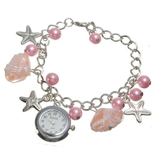 Picture of Beads Shell Chain Cuff Quartz Wrist Watch Bracelet