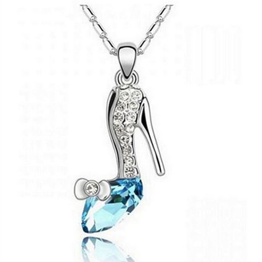 Picture of Crystal Cinderella Glass Slipper Pendant Necklace