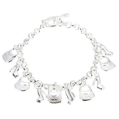 Picture of Silver Plated Shoes Bags Pendant Bracelet