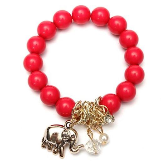 Picture of Colorful Elephant Pendant Beads Bracelet