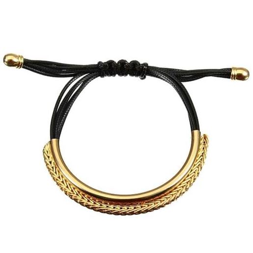 Picture of Leather Gold Plated Adjustable Bracelets