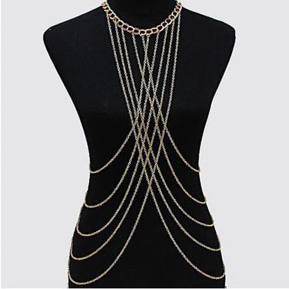 Picture of Sexy Tassels Crossover Harness Waist Necklace