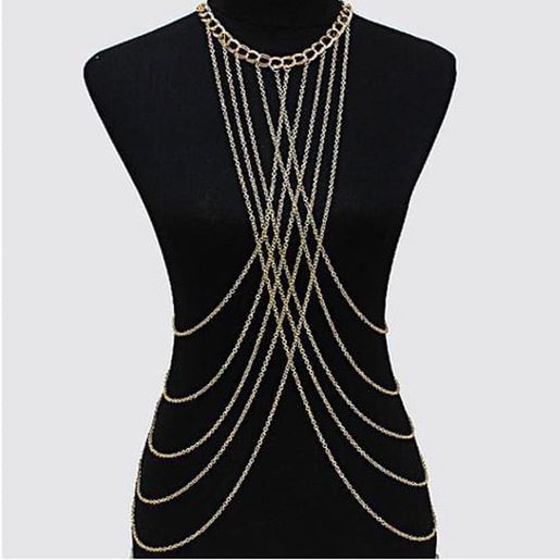 Picture of Sexy Tassels Crossover Harness Waist Necklace