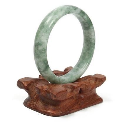 Picture of Chinese Artificial Green Jade Bangle Bracelet